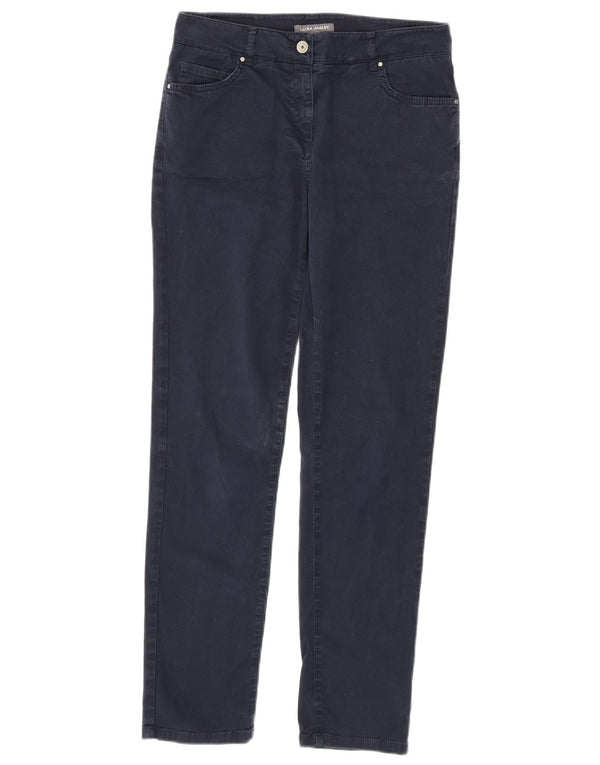 Laura Ashley Womens Slim Casual Trousers UK 10 Small W30 L30 Navy Blue