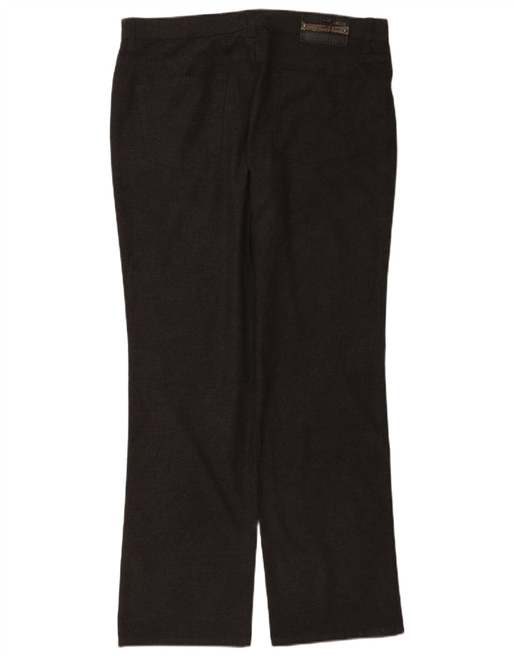 Trussardi Mens Straight Casual Trousers W34 L30 Grey Polyester