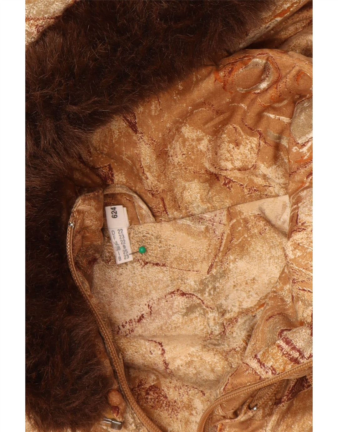 VINTAGE Womens Hooded Windbreaker Coat Size 22 3XL Beige Geometric