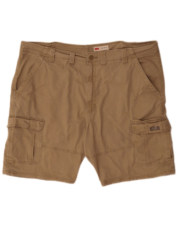 Wrangler Mens Relaxed Fit Cargo Shorts W44 2XL Beige Cotton