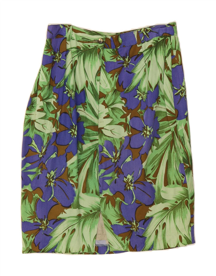 VINTAGE Womens A-Line Skirt IT 44 Medium W26 Multicoloured Floral Vintage Vintage and Second-Hand Vintage from Messina Hembry 