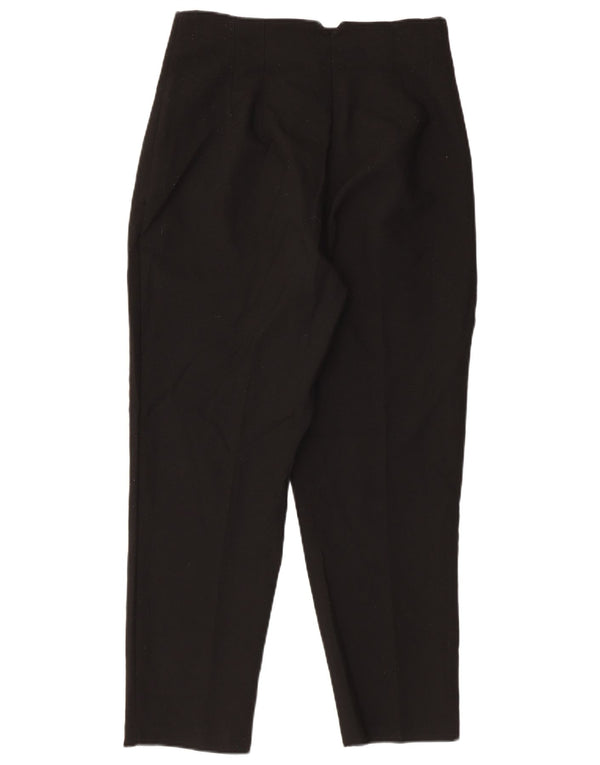 Zara Womens High Waist Tapered Suit Trousers Large W30 L26 Black Polyester