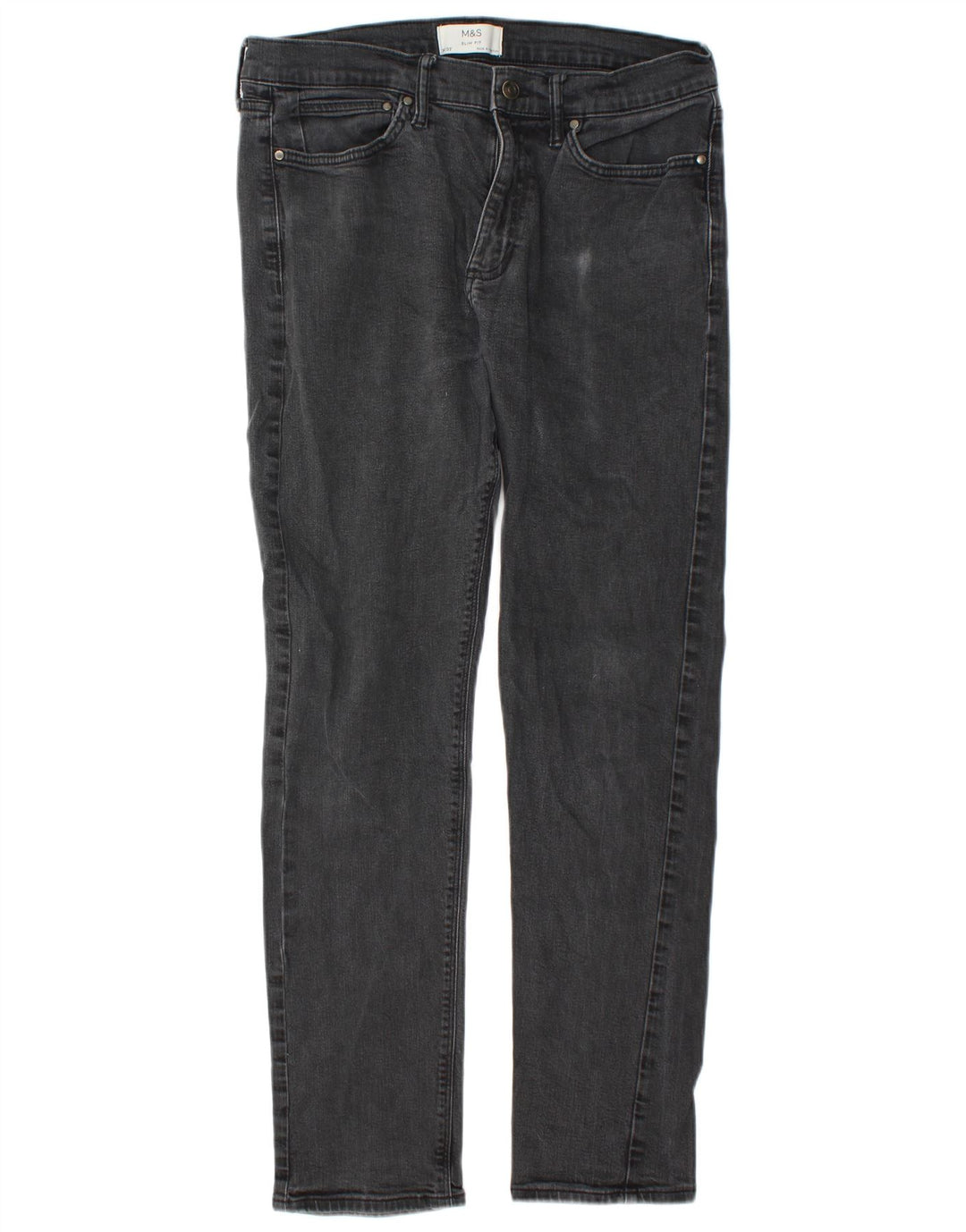 Marks & Spencer Mens Slim Jeans W34 L33 Black Cotton