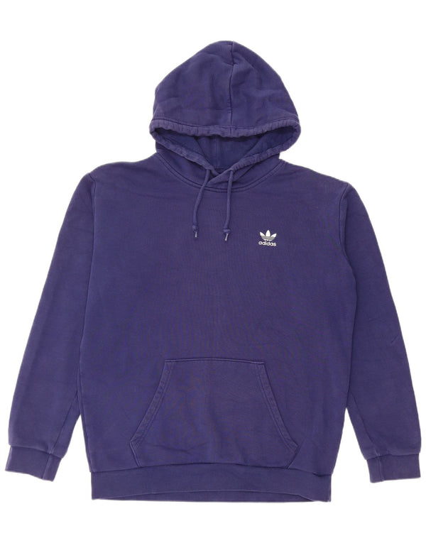 Adidas Mens Hoodie Jumper Medium Navy Blue Cotton