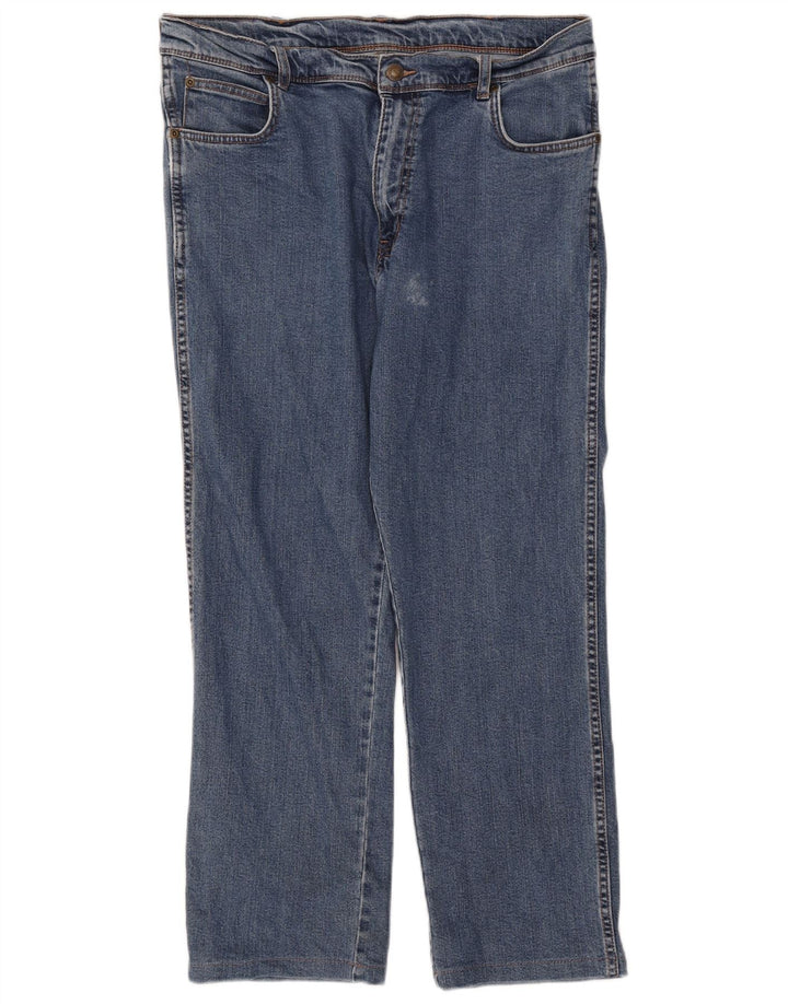 WRANGLER Mens Straight Jeans W36 L27 Blue Cotton
