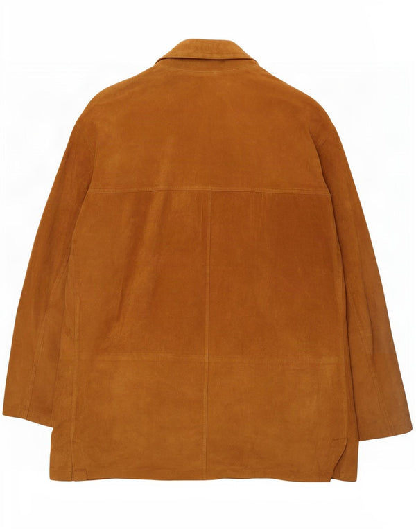 J. C. Twidd Mens Suede Overcoat IT 54 2XL Beige Leather