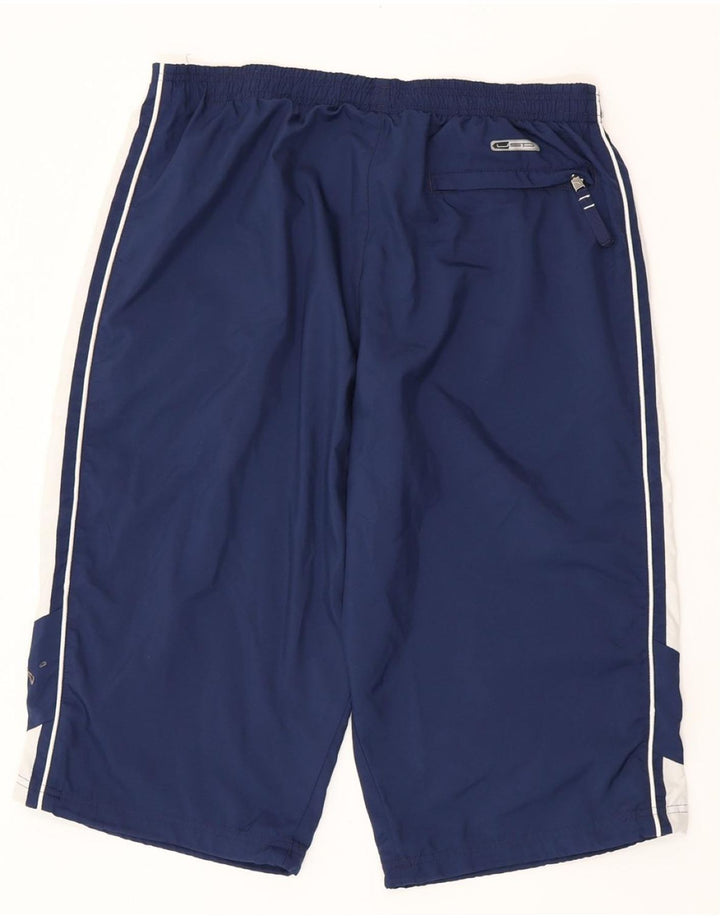 PUMA Mens Bermuda Sport Shorts Large  Navy Blue Colourblock Polyester