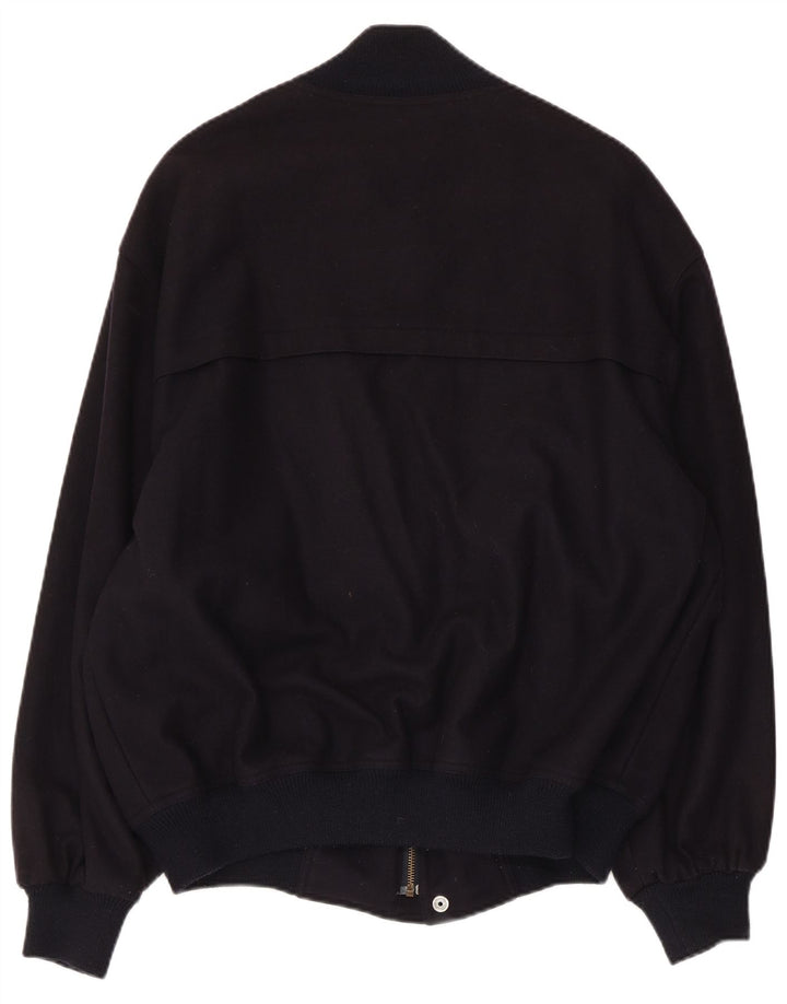 WHITE SAILS Mens Bomber Jacket IT 54 2XL Navy Blue Wool