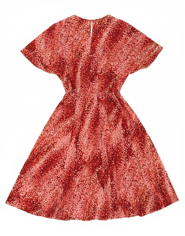 Vintage Womens A-Line Dress IT 50 XL Burgundy Spotted