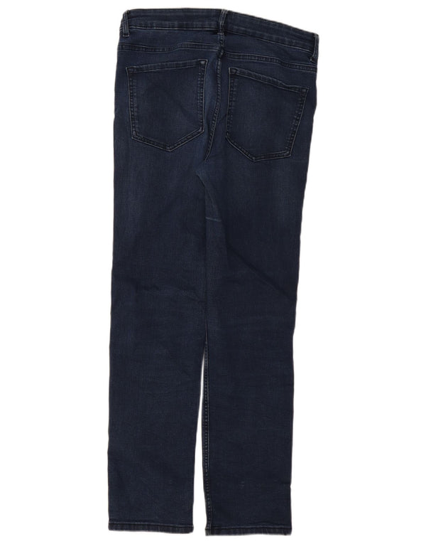 Marks & Spencer Womens Straight Jeans UK 12 Medium W30 L28 Navy Blue