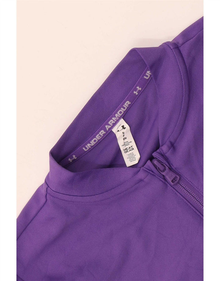 Under Armour Womens Crop Pullover Tracksuit Top UK 10 Small Purple