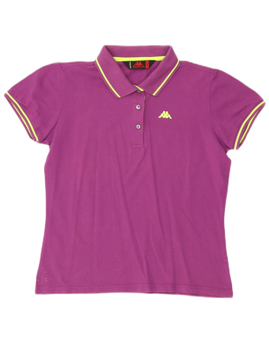 KAPPA Womens Polo Shirt UK 14 Large Purple Cotton