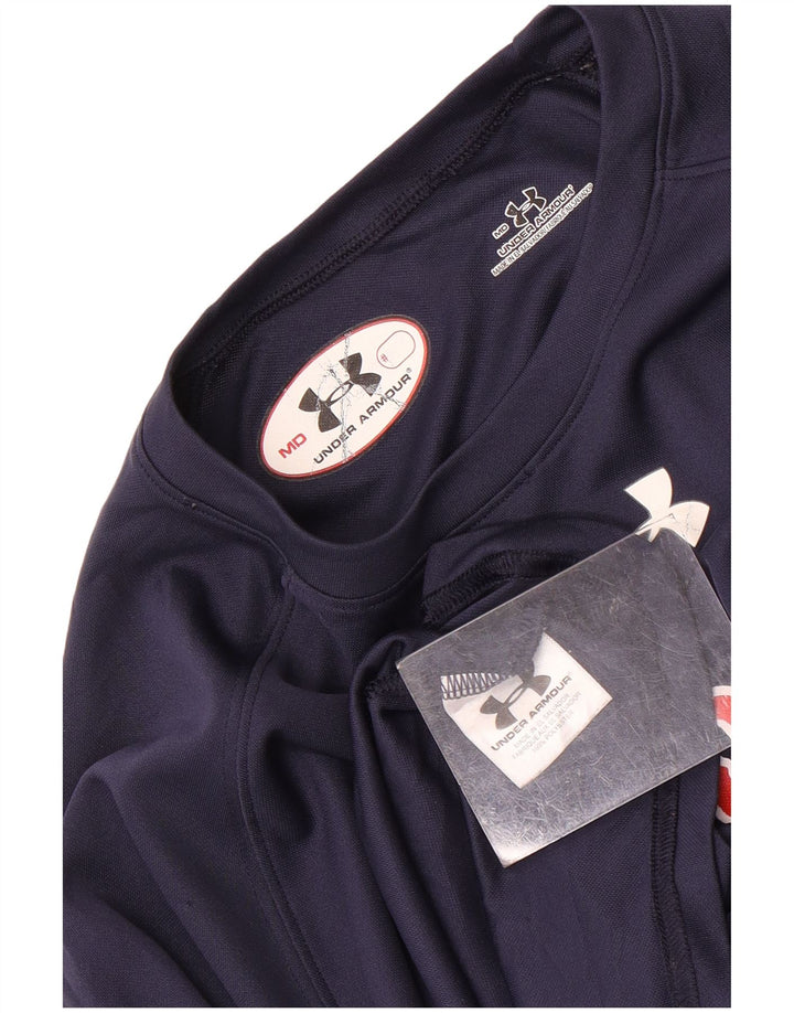 Under Armour Mens Graphic T-Shirt Top Medium Navy Blue Polyester