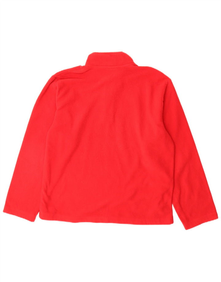 STARTER Boys Zip Neck Fleece Jumper 15-16 Years 2XL Red Polyester