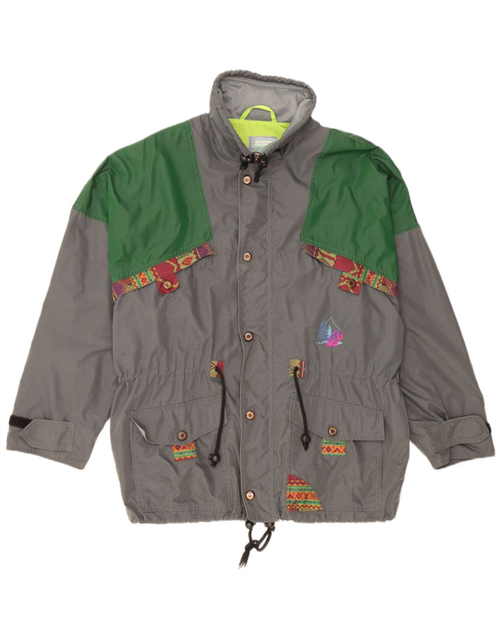 Vintage Mens Loose Fit Utility Jacket UK 38 Medium Grey Polyamide