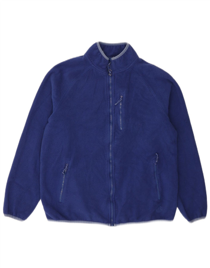 Marks & Spencer Womens Fleece Jacket UK 16 Large Blue Polyester