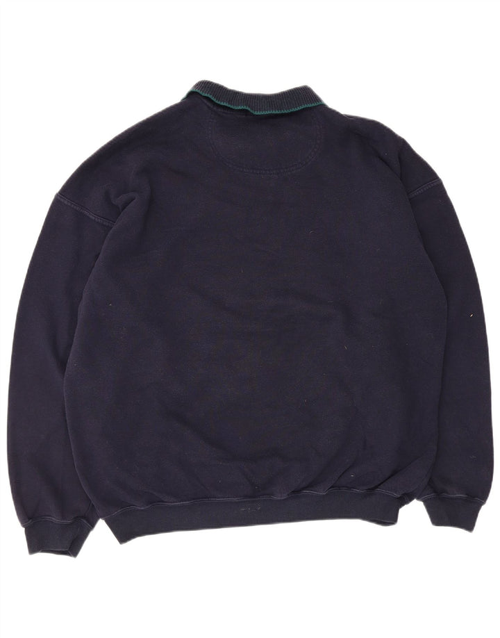 Marks & Spencer Mens Sweatshirt Jumper Large Navy Blue Argyle/Diamond