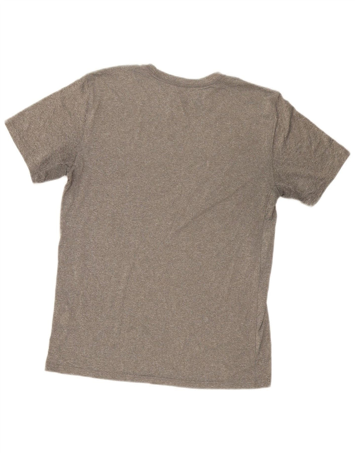 Nike Womens Dri Fit Graphic T-Shirt Top UK 14 Medium Grey Polyester