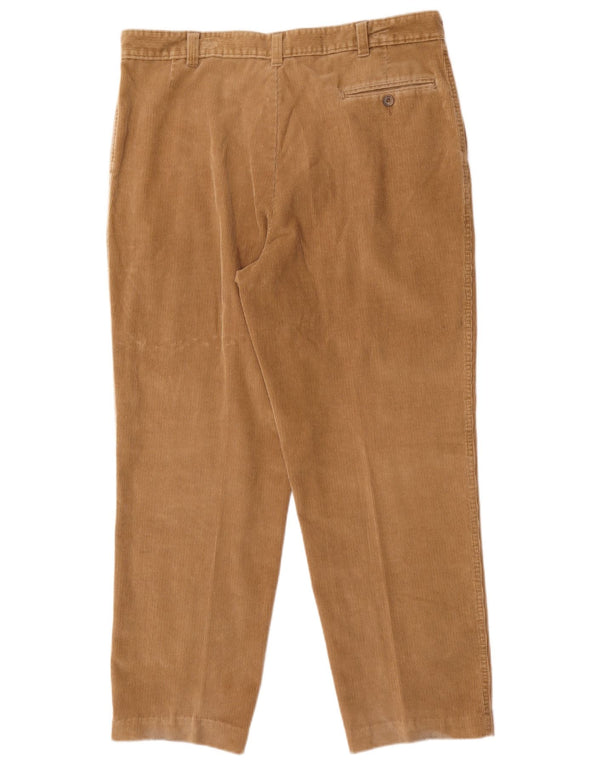 Marks & Spencer Mens Pegged Corduroy Trousers W38 L29 Brown Cotton