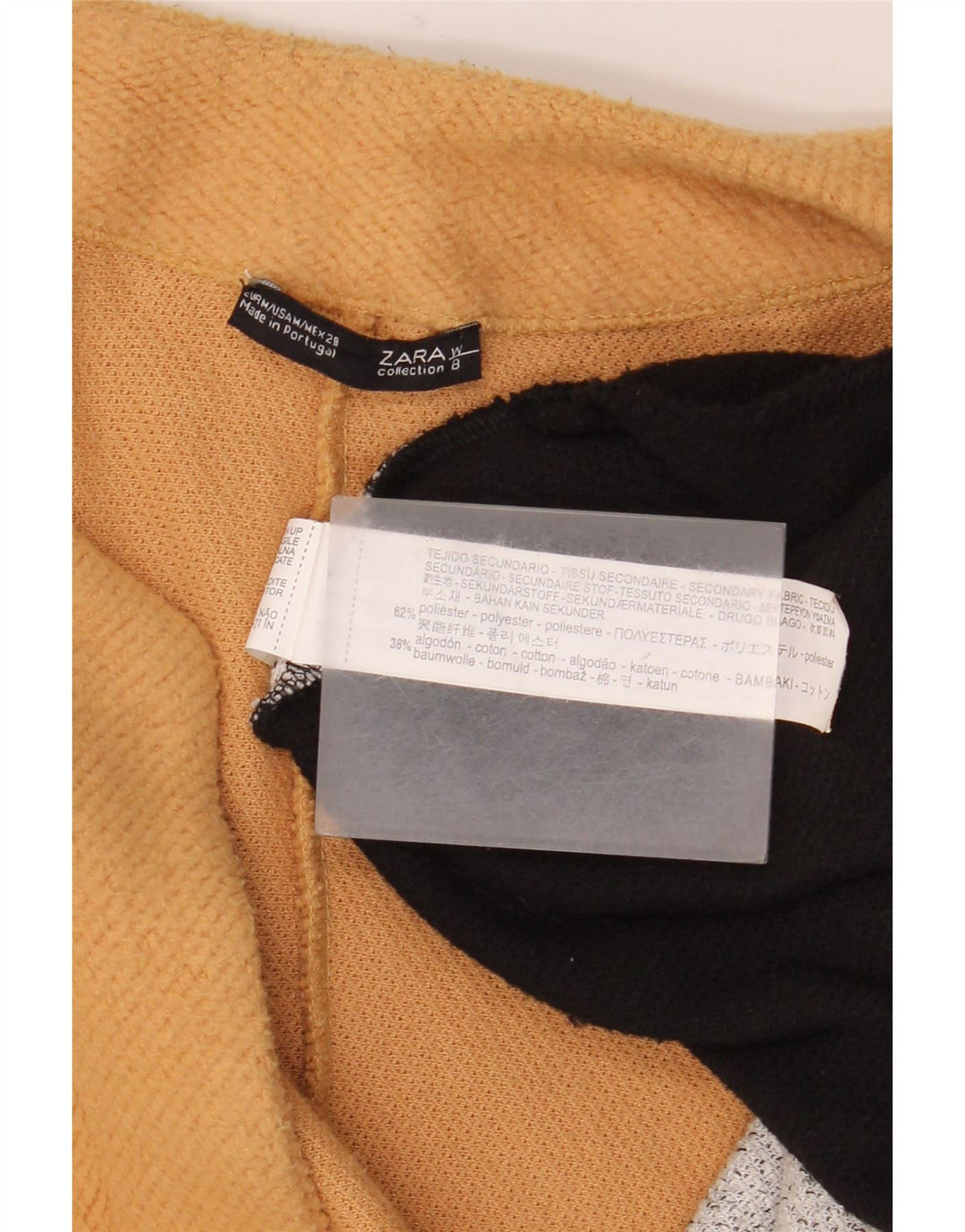 Zara Womens Oversized Open Overcoat UK 14 Medium Multicoloured Colourblock