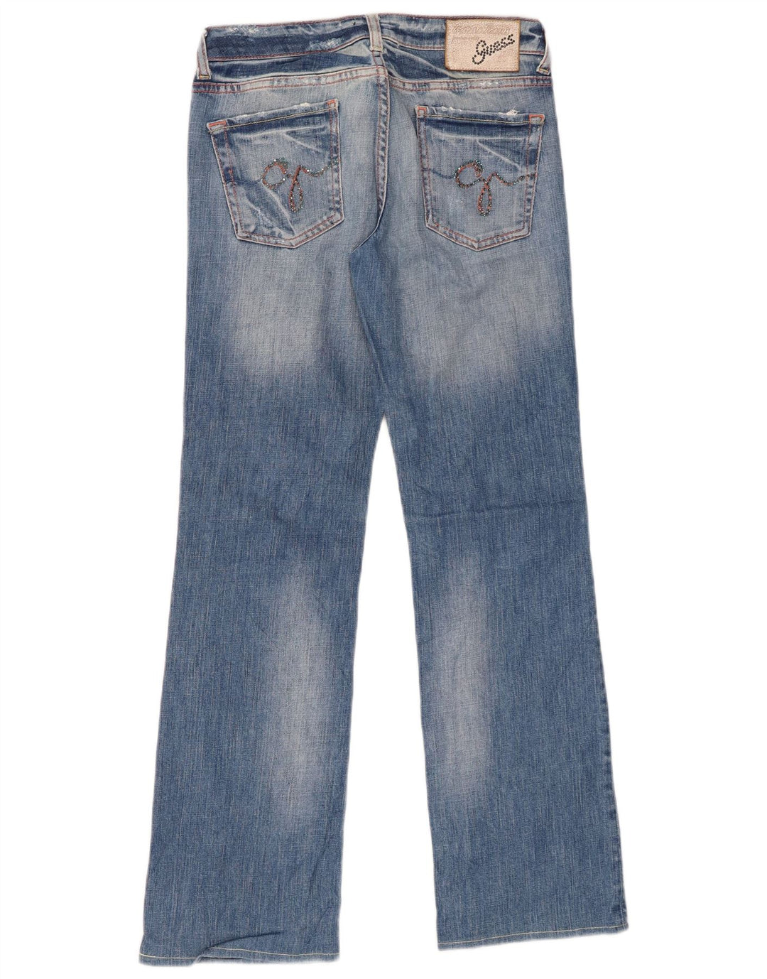 GUESS Womens Straight Jeans W26 L29 Blue Cotton