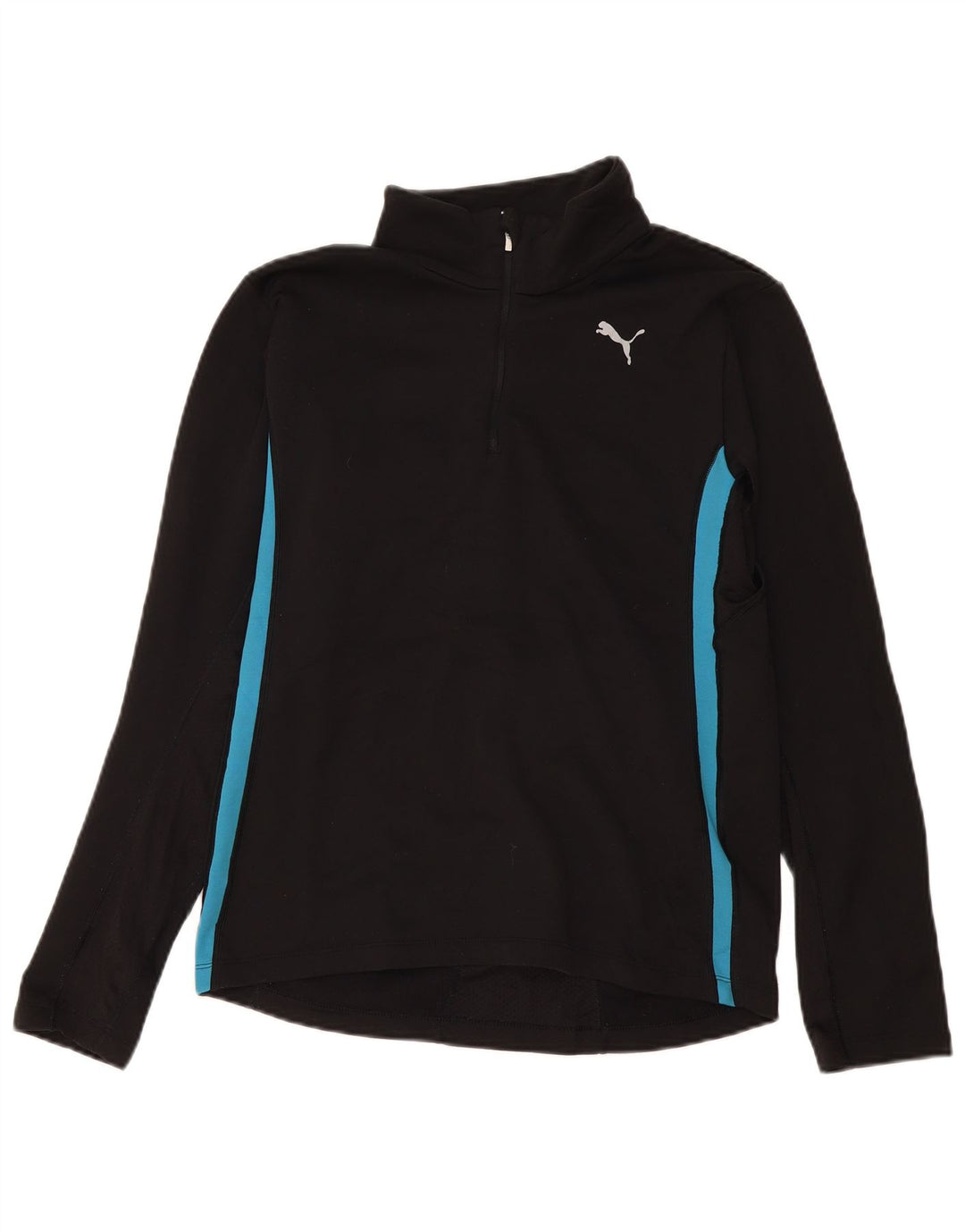 Puma Womens Zip Neck Pullover Tracksuit Top UK 14 Medium Black Colourblock