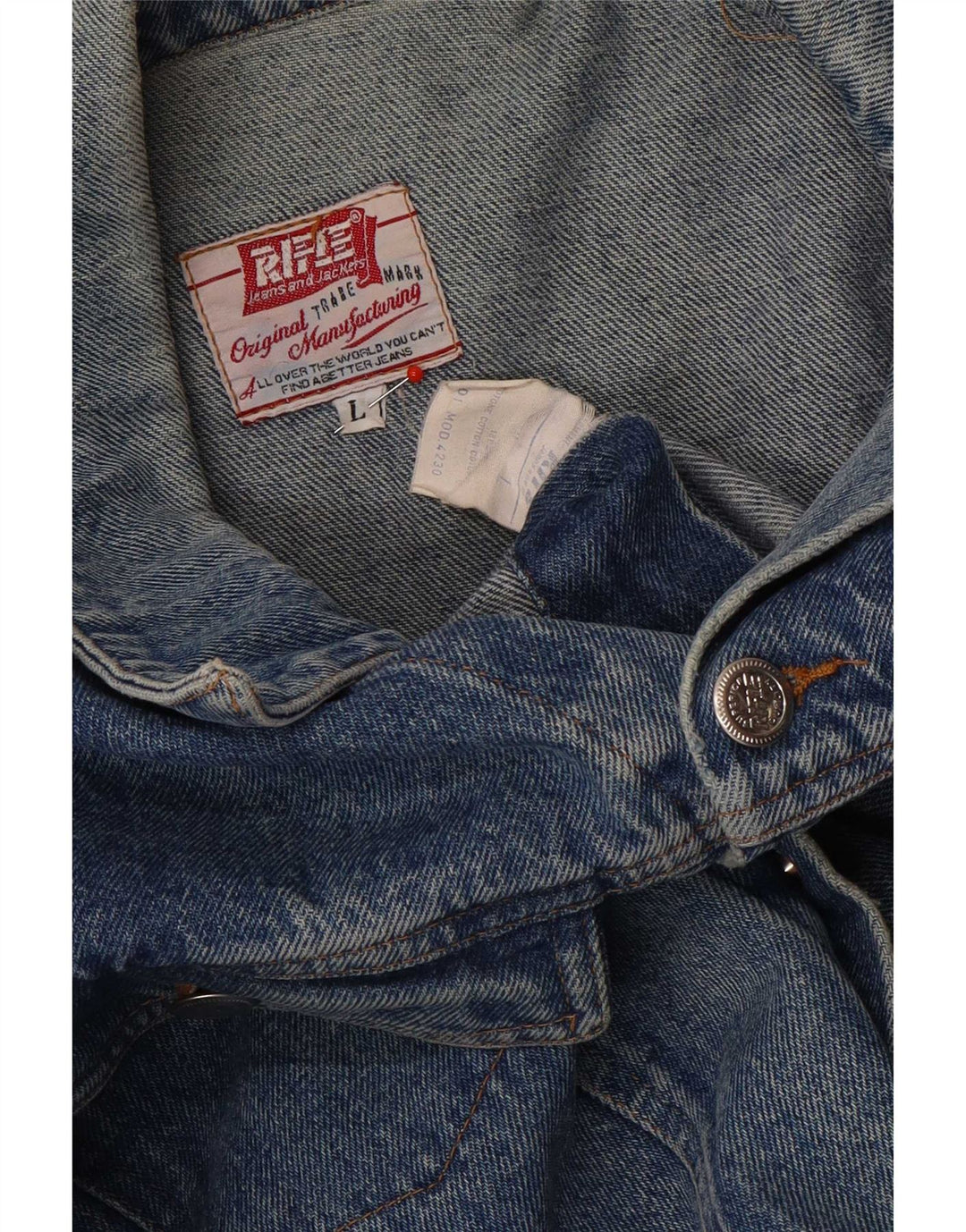 Rifle Mens Denim Jacket UK 40 Large Blue Cotton