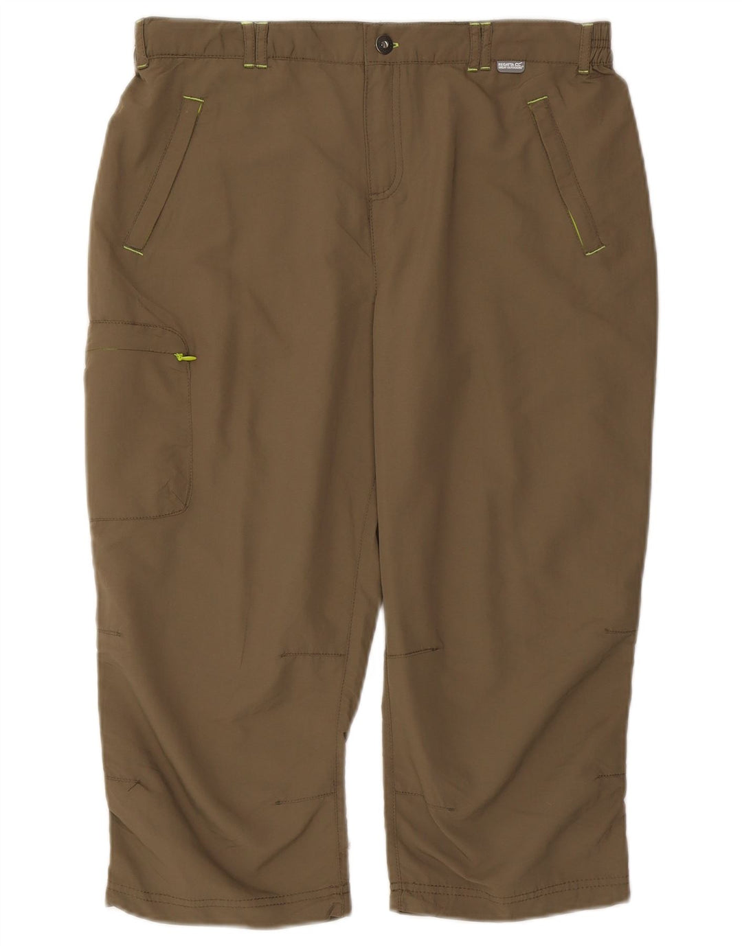Regatta Womens Capri Trousers UK 14 Large W32 L19 Khaki Polyester