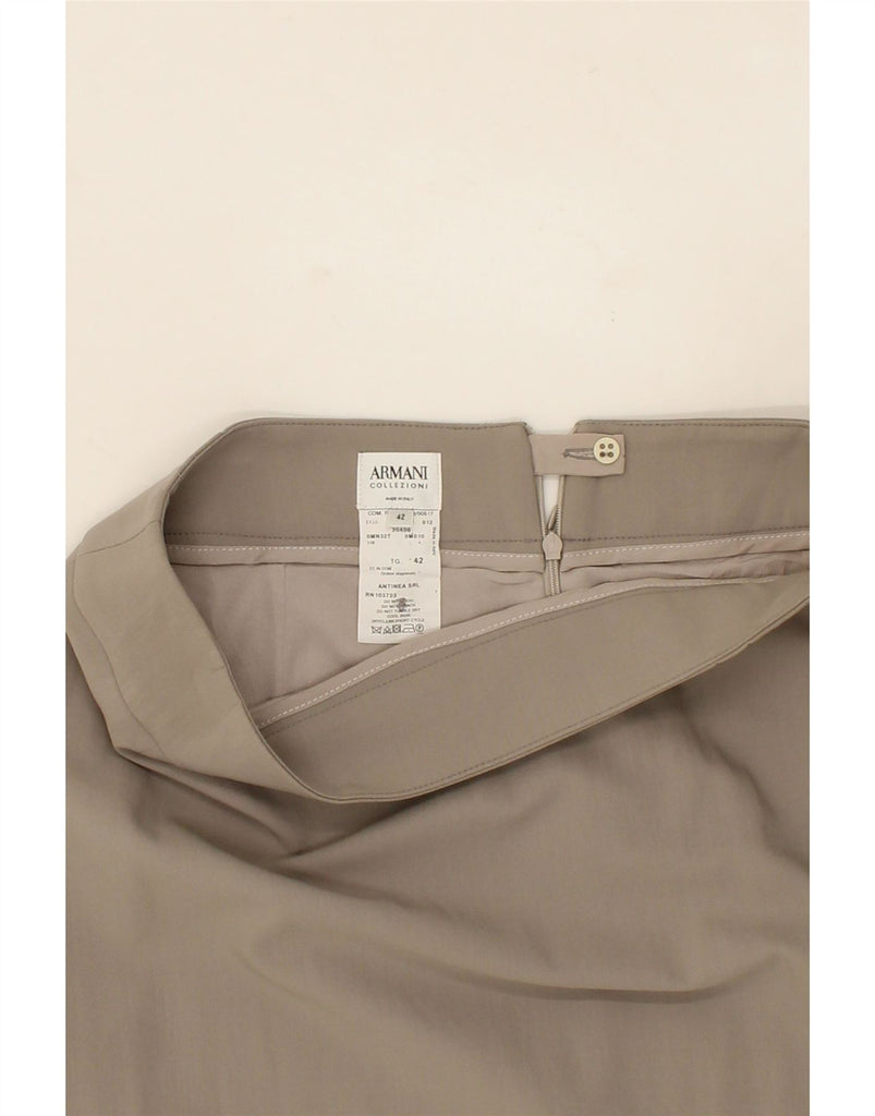 ARMANI Womens Pencil Skirt IT 42 Medium W30 Beige Wool Vintage Armani and Second-Hand Armani from Messina Hembry 