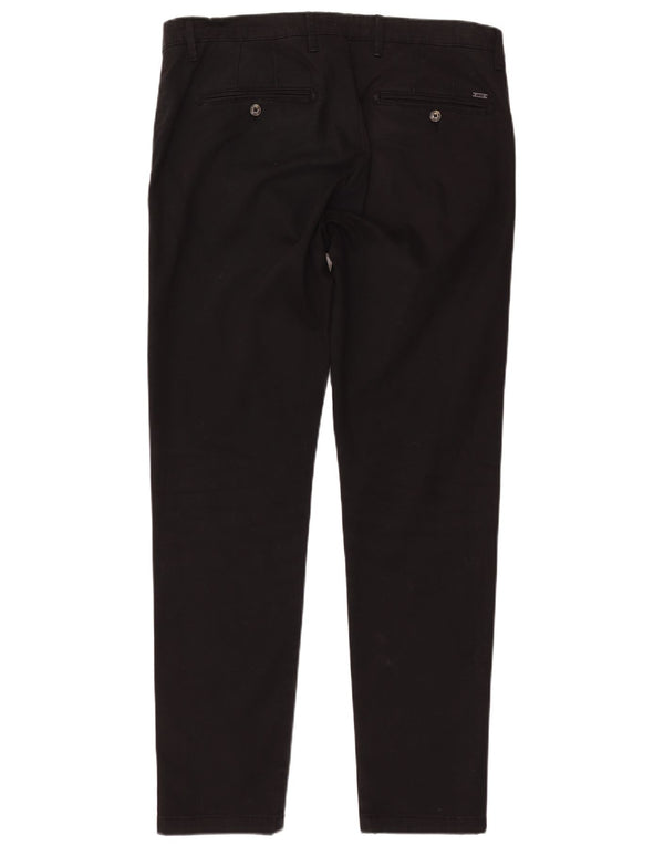 LIU JO Mens Uomo Slim Fit Chino Trousers IT 50 Large W36 L32 Black Cotton
