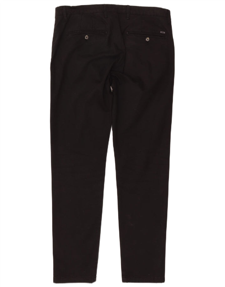 LIU JO Mens Uomo Slim Fit Chino Trousers IT 50 Large W36 L32 Black Cotton