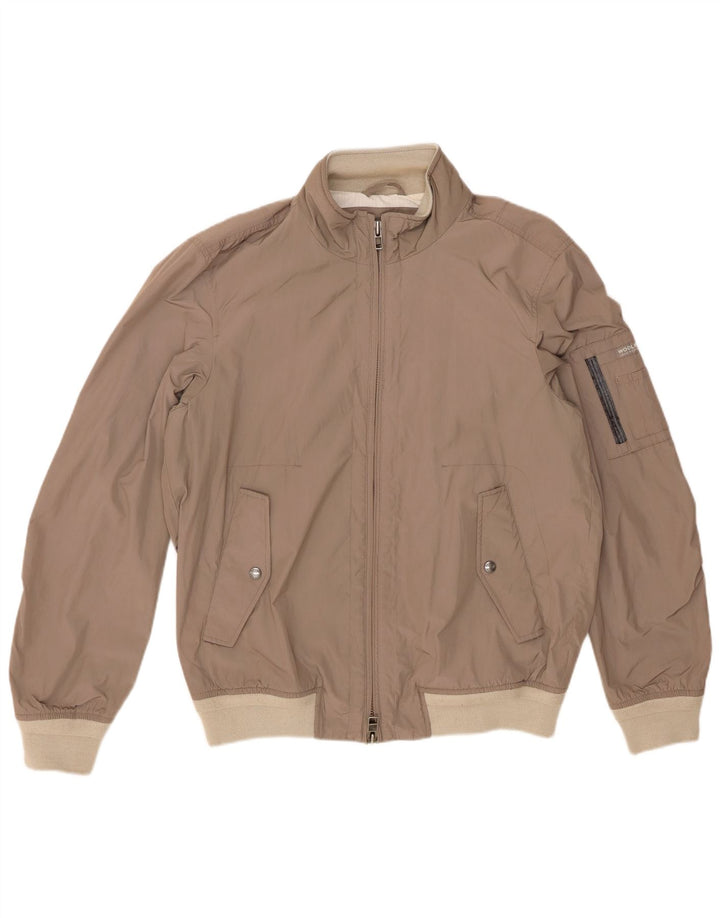 Woolrich Mens Bomber Jacket UK 42 XL Beige Polyester