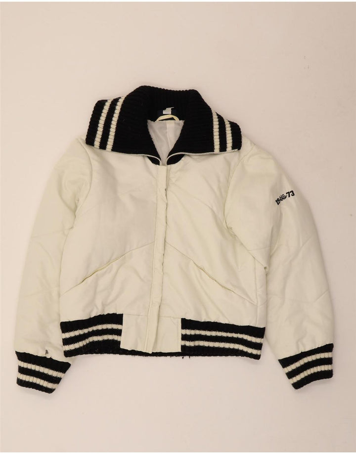 ARIZONA Womens Padded Jacket UK 14 Large Off White Colourblock Polyamide