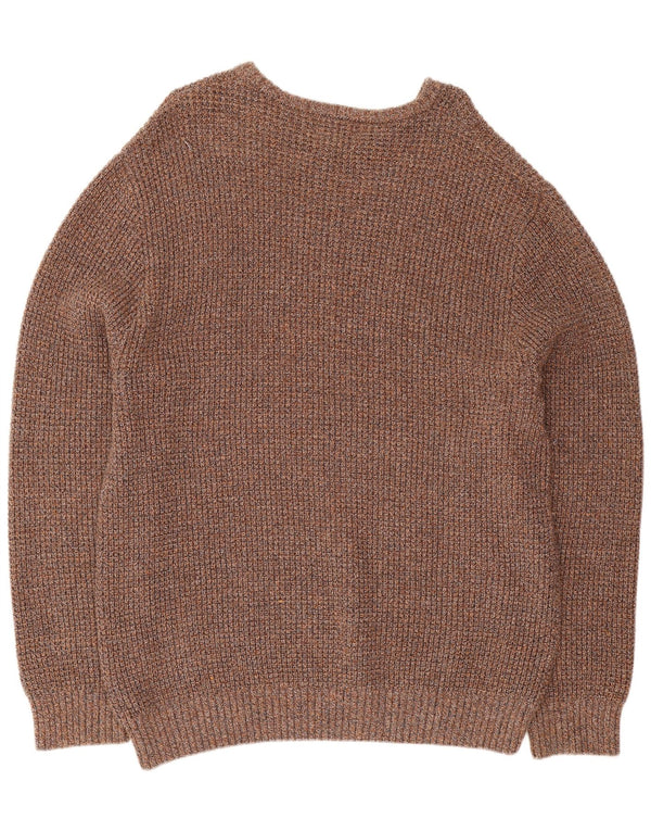 Marks & Spencer Mens Crew Neck Jumper Sweater 2XL Brown Cotton