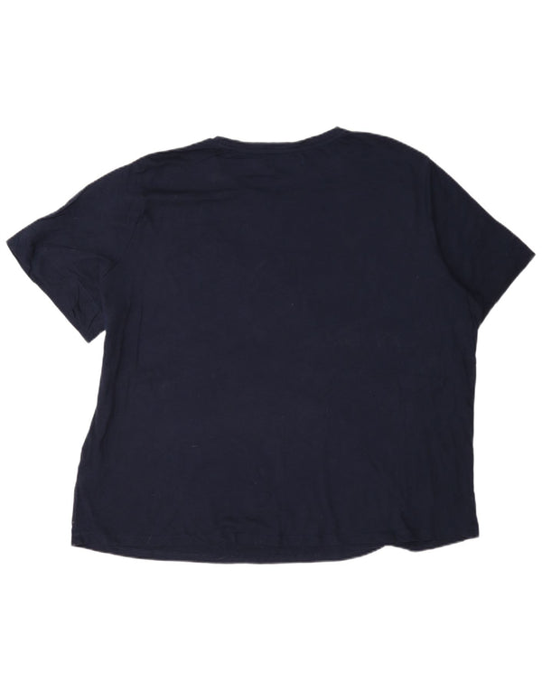 Ralph Lauren Womens T-Shirt Top UK 20 2XL Navy Blue Cotton