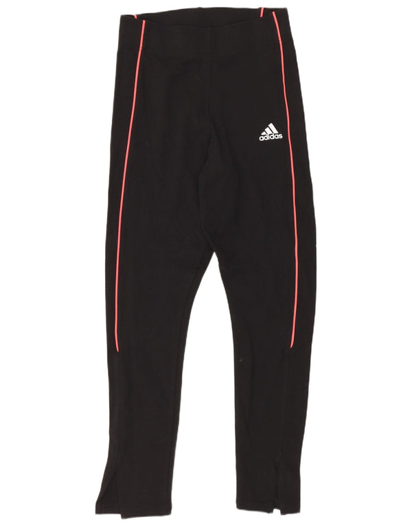 Adidas Womens Leggings UK 8/10 Small Black Cotton Sports