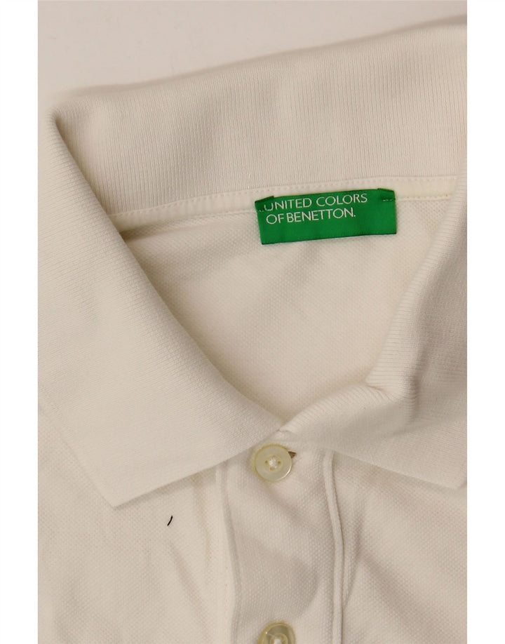 BENETTON Mens Polo Shirt Medium White