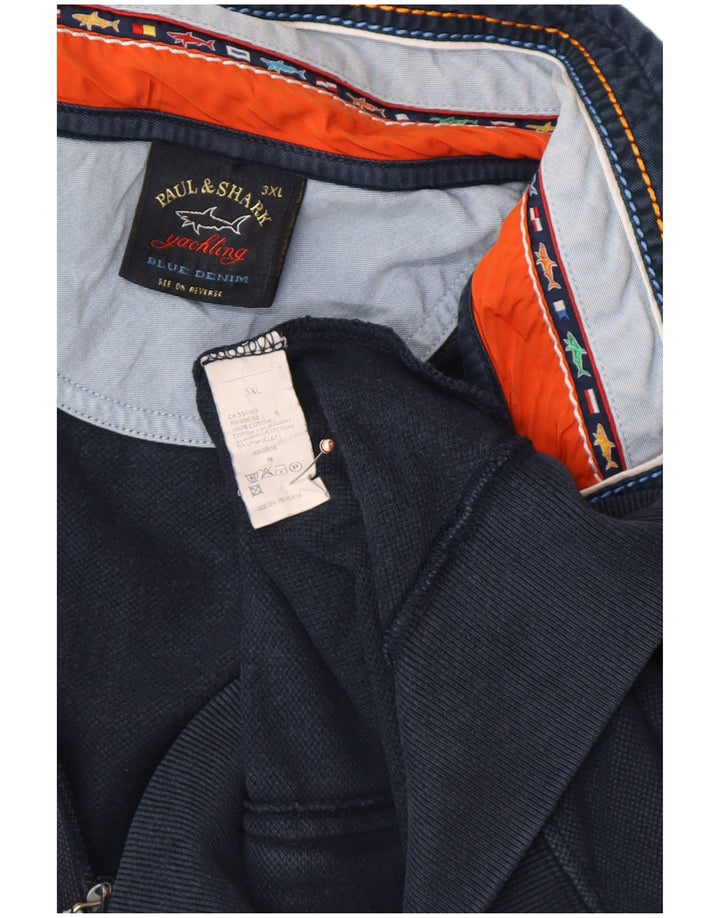 PAUL & SHARK Mens Yachting Tracksuit Top Jacket 3XL Navy Blue Cotton