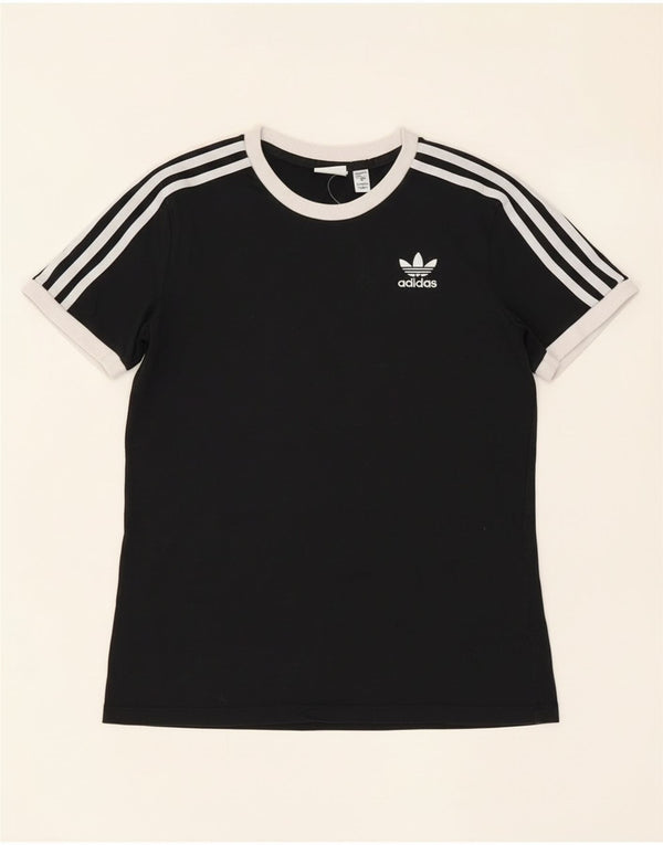 Adidas Womens T-Shirt Top UK 8 Small Black Cotton