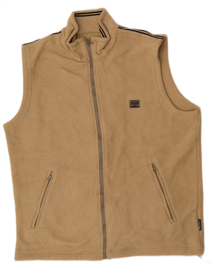 Sergio Tacchini Mens Fleece Gilet UK 38 Medium Beige