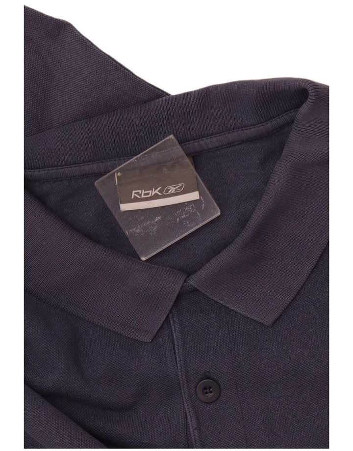REEBOK Mens Polo Shirt Medium Navy Blue