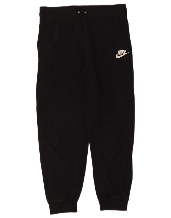 Nike Girls Tracksuit Trousers Joggers 12-13 Years Large Black Cotton