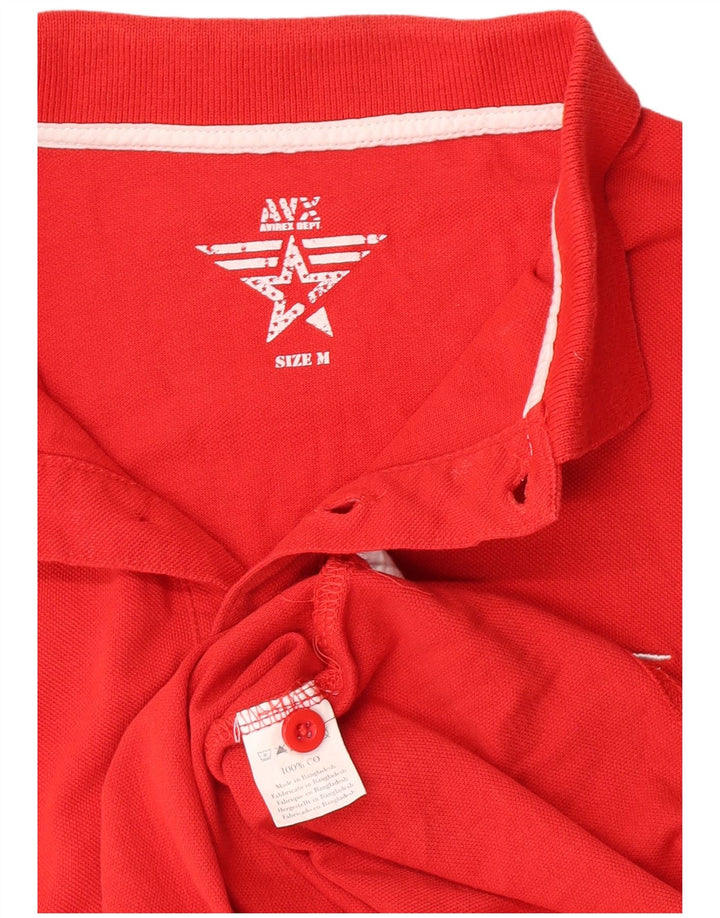 Avirex Mens Polo Shirt Medium Red Cotton