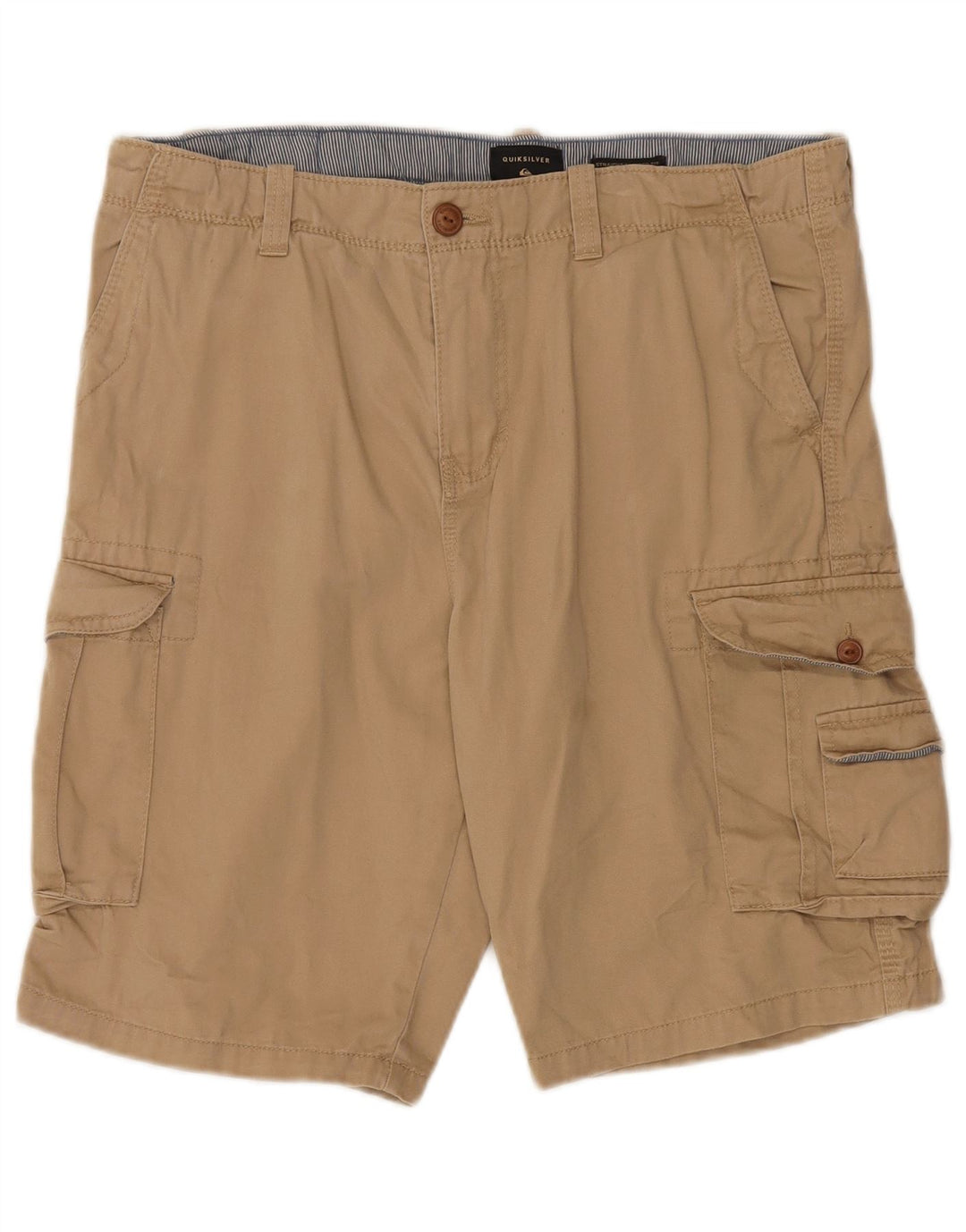 QUIKSILVER Mens Cargo Shorts W34 Large Beige Cotton