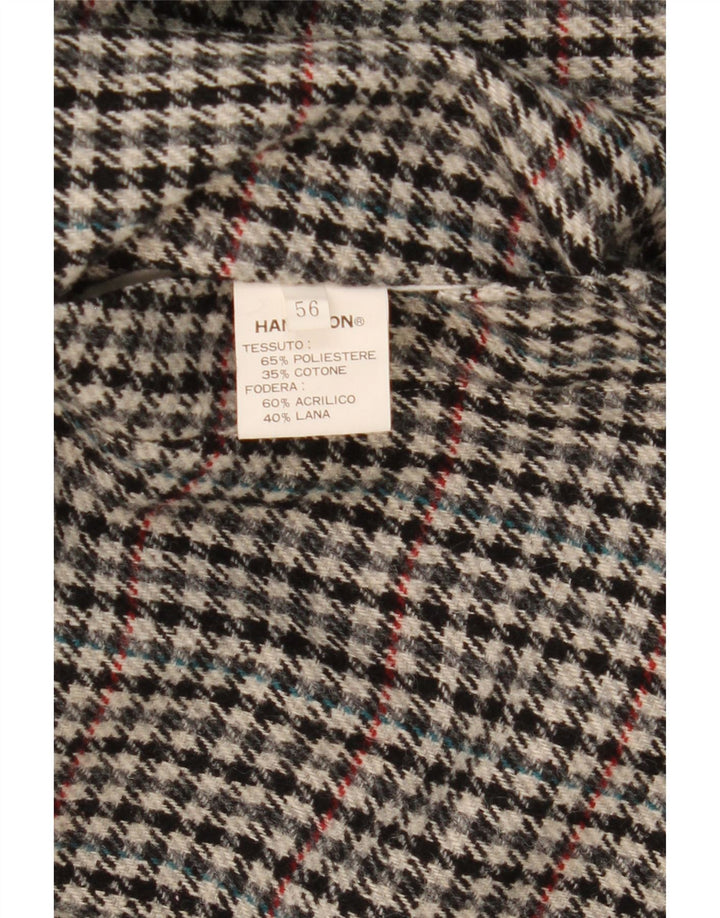 Hamilton Mens Reversible Trench Coat IT 56 3XL Grey Check Polyester