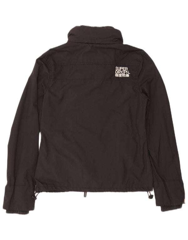 Superdry Womens Rain Jacket UK 14 Medium Grey Nylon