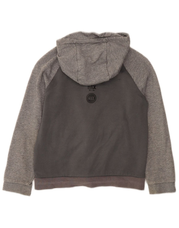 Nike Boys Zip Hoodie Sweater 8-9 Years Small Grey Colourblock Cotton
