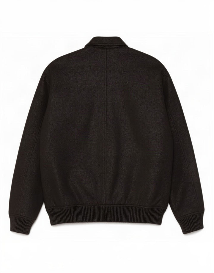 Zara Mens Bomber Jacket UK 40 Large Black Flecked Polyester