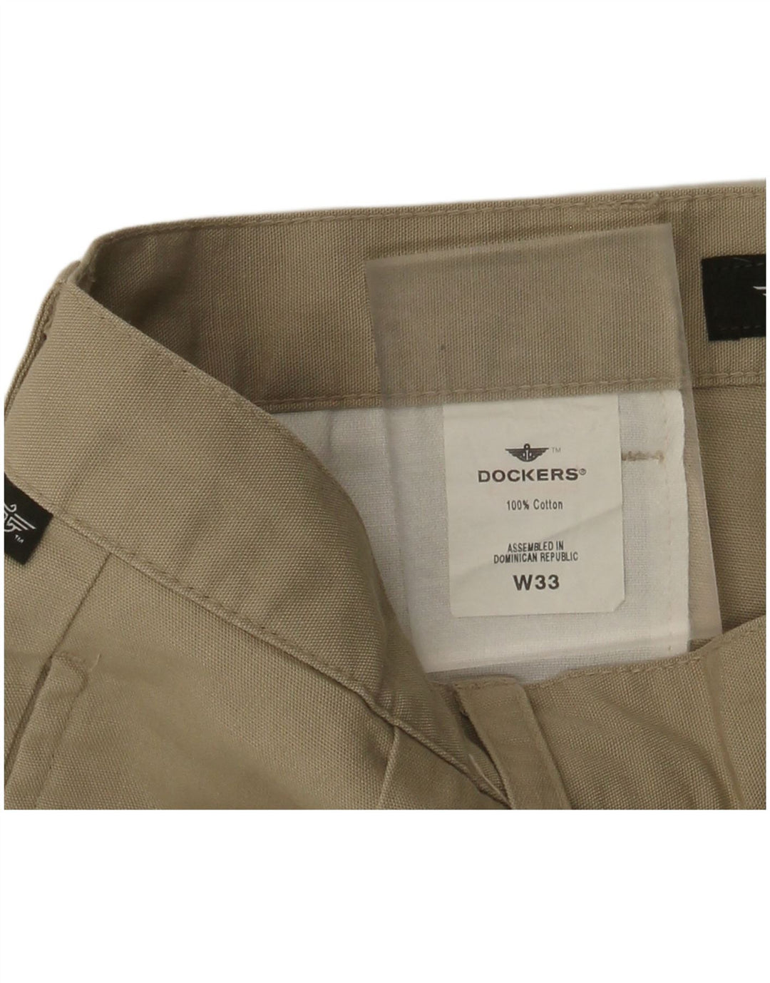 DOCKERS Mens Pegged Chino Shorts W33 Medium Beige Cotton