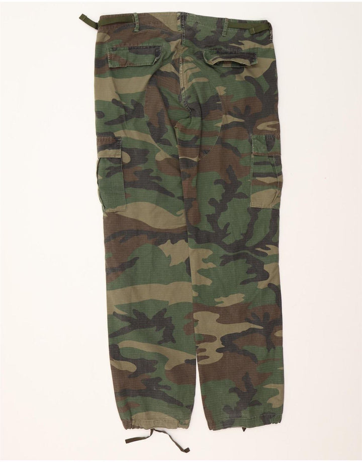 BARROW'S Mens Straight Cargo Trousers Large W36 L34 Khaki Camouflage